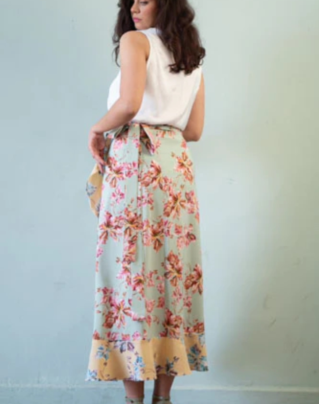 Pistachio Ruffled Wrap Skirt - Image 3