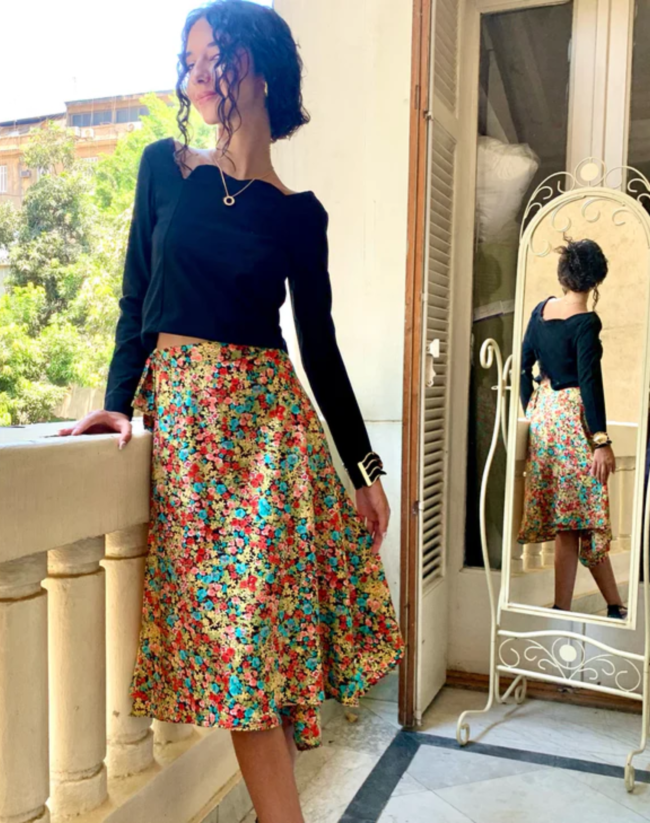 Pastel Floral Wrap Skirt