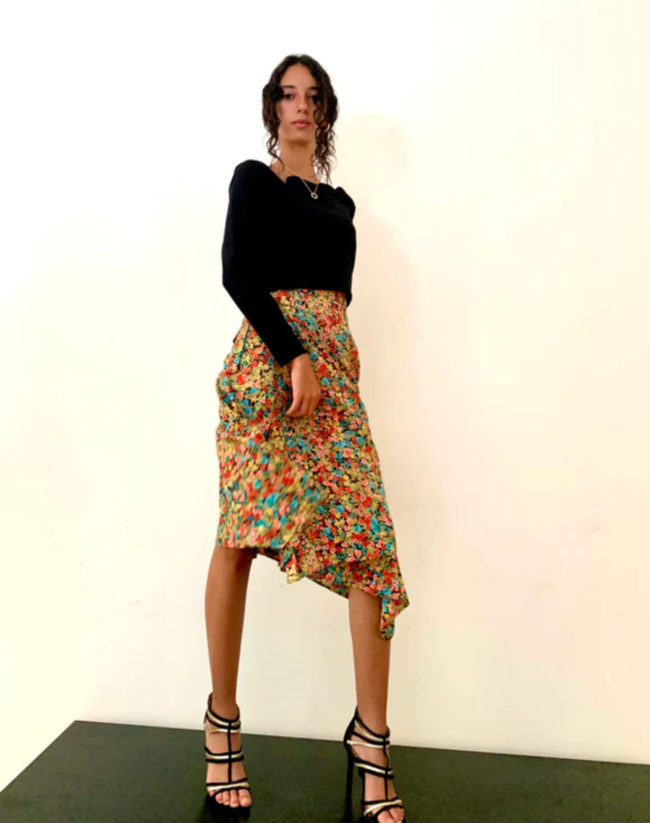 Pastel Floral Wrap Skirt - Image 4