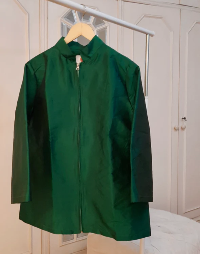 Forest Green Taffeta Kimono