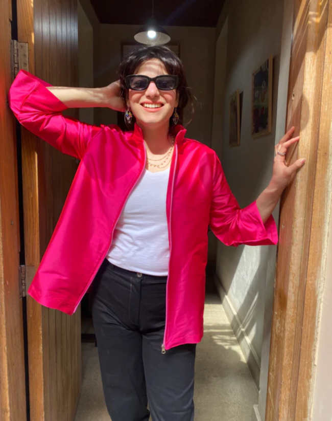 Fuschia Taffeta Kimono