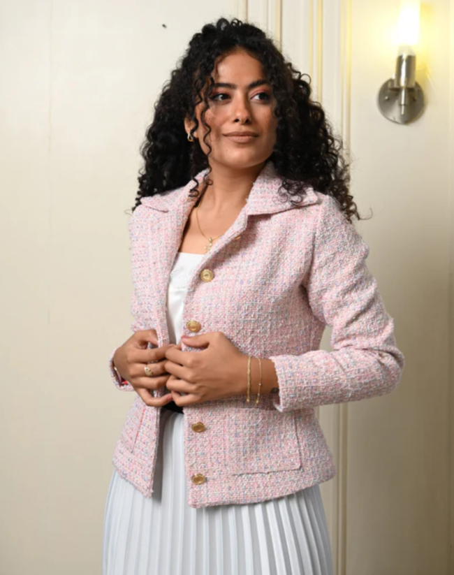 Rose Tweed Blazer