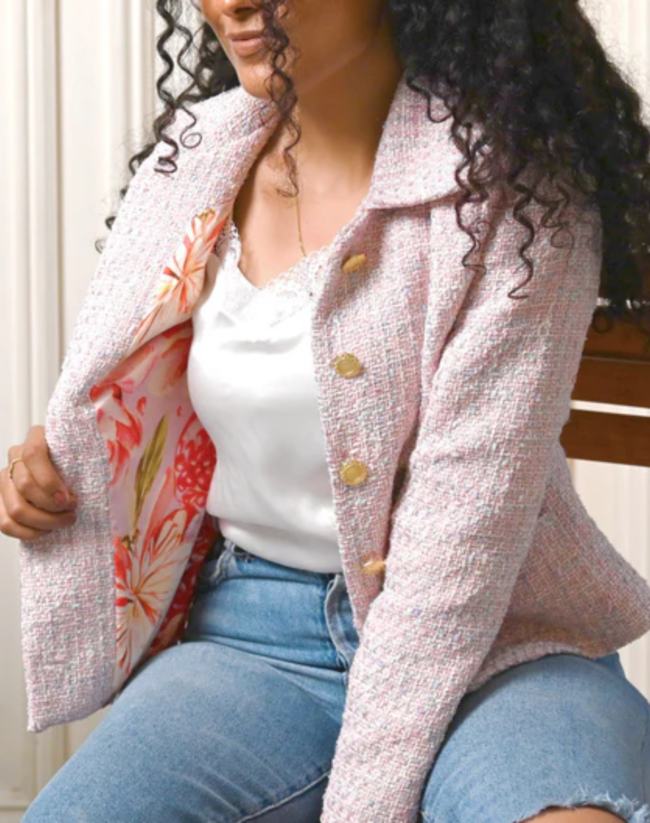 Rose Tweed Blazer - Image 3